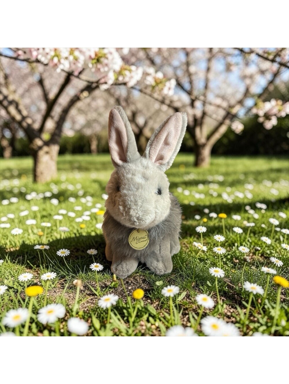 Aurora Miyoni Tots Grey Bunny Rabbit Plush Stuffed Animal Toy 9"H